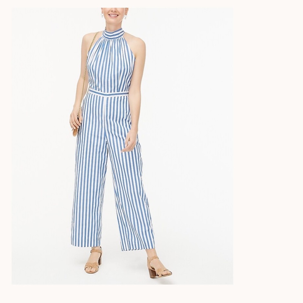 NWT Jcrew Tie Back Halter Jumpsuit.